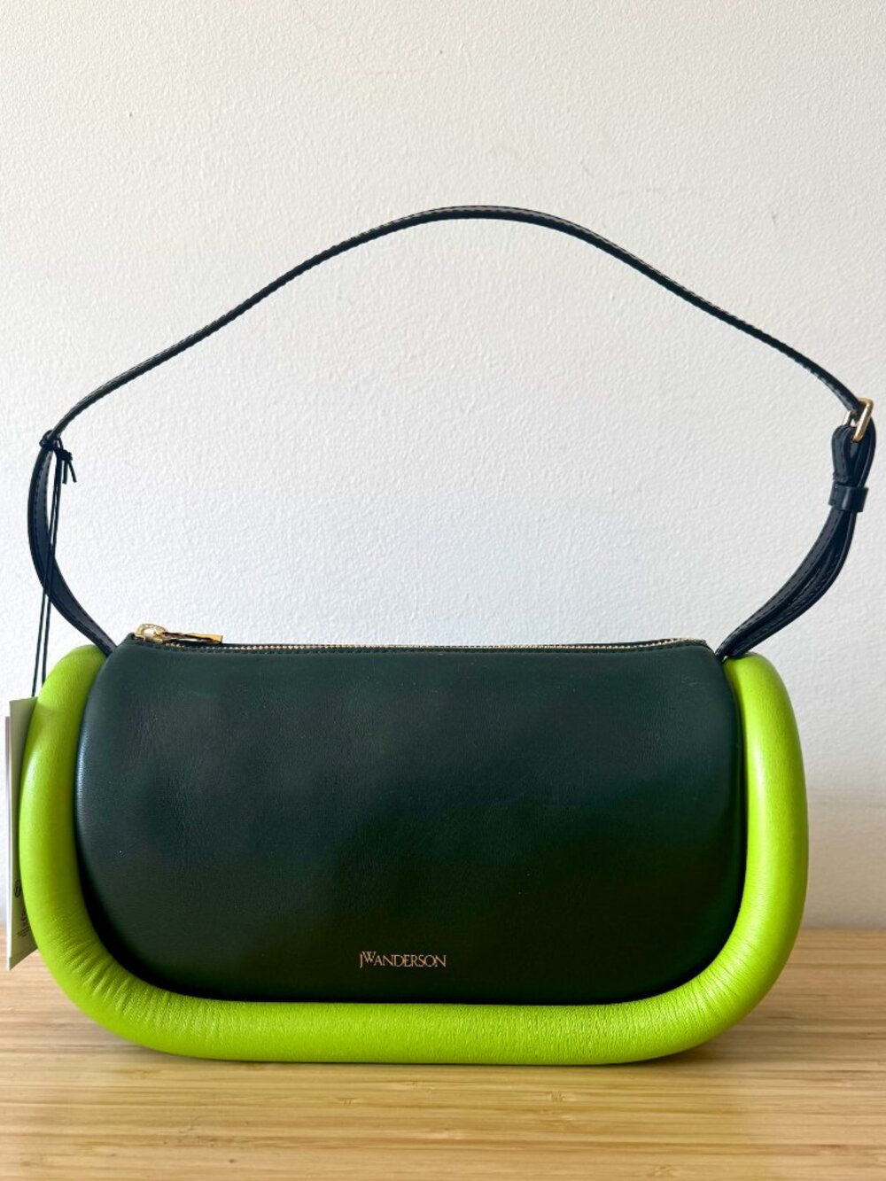 JW Anderson "Bumper" Shoulder Bag, Black & Lime Green, NEW WITH TAGS